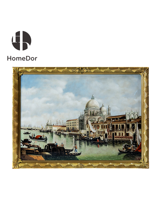 HomeDor × FH&Home | Vintage Venetian Canal Scene Framed Wall Art