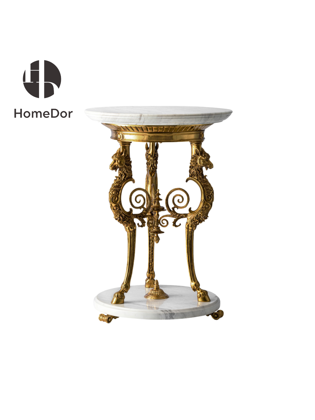 HomeDor × FH&Home | Opulent Loong Accent Porcelain Round Hall Table