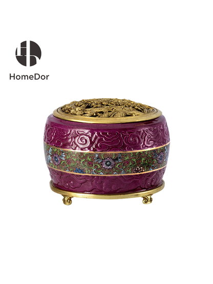 HomeDor Royal Purple Relief Carving Table Incense Holder