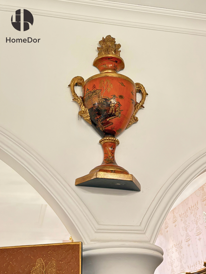 مجموعة ديكور حائط فاخرة بتصميم كلاسيكي من هوم دور، بنمط الكأس المزخرف. 