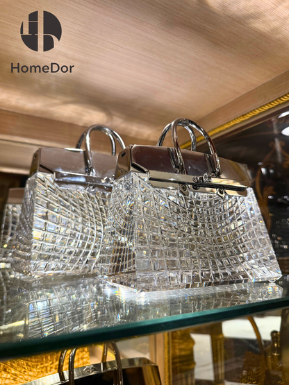 HomeDor Luxury Crystal Glass Handbag Table Lamp