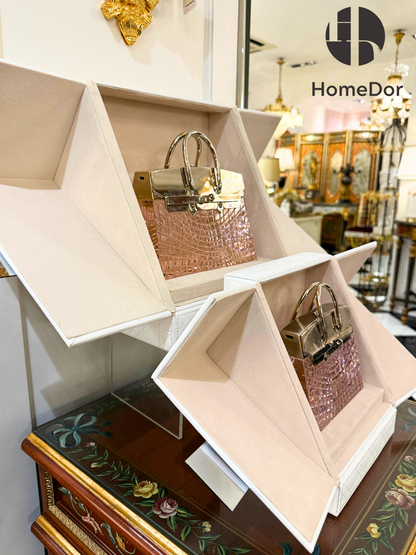 HomeDor Luxury Crystal Glass Handbag Table Lamp