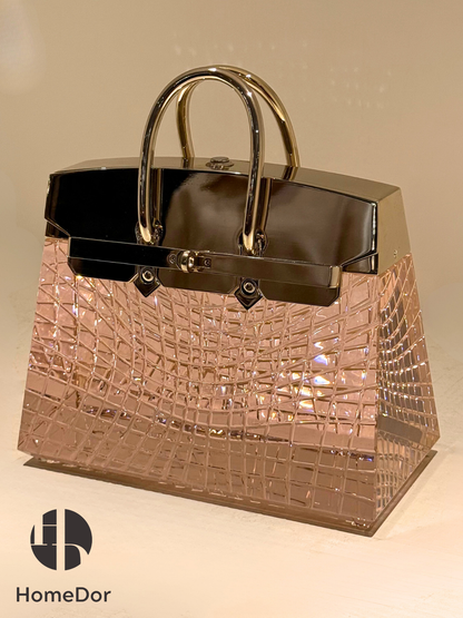 HomeDor Luxury Crystal Glass Handbag Table Lamp