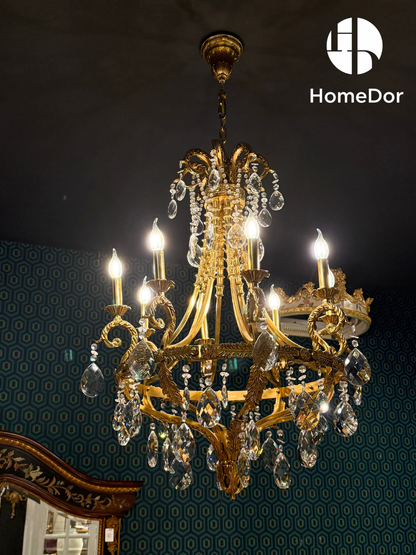 ثريا فاخرة عتيقة كلاسيكية من النحاس من هوم دور