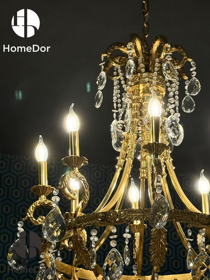 ثريا فاخرة عتيقة كلاسيكية من النحاس من هوم دور