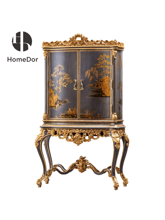 HomeDor Lavender & Gold Legacy Series Accent Cabinet
