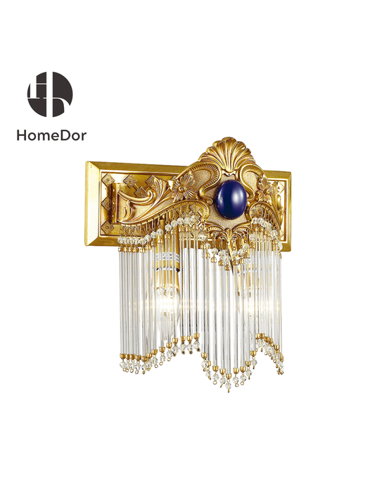 HomeDor Luxe Retro Crystal Fringe Accent Wall Sconce