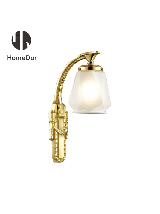 HomeDor Art Deco Geometric Frosted Glass Wall Sconce