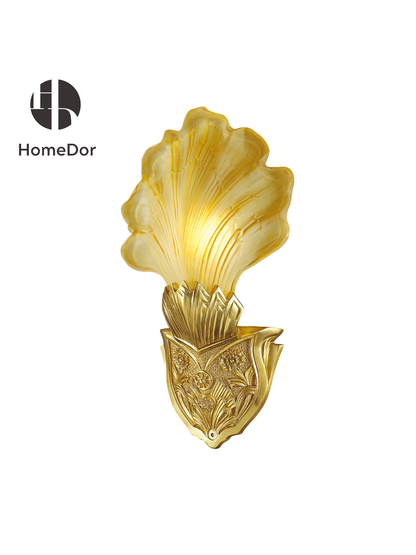 Aplique de pared de cristal con forma de concha Art Nouveau de HomeDor