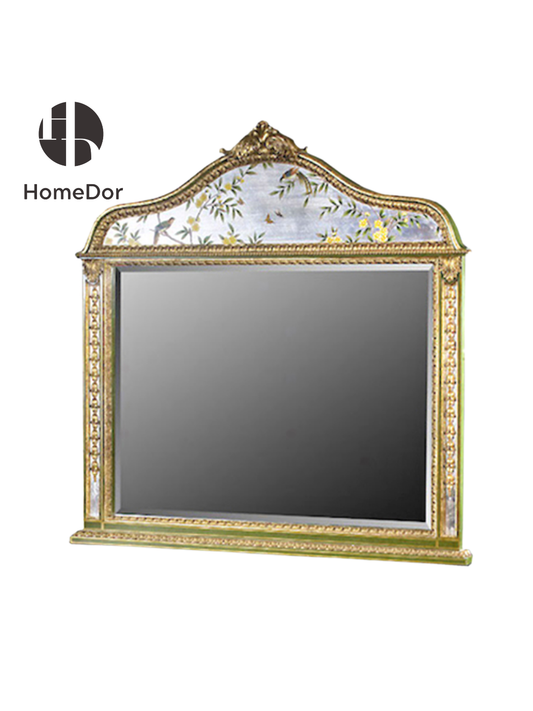 HomeDor Princess Rosa Series Chinoiserie Floral & Bird Accent Mirror