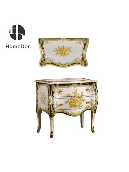 HomeDor Jardin de Versailles Series Floral Nightstand