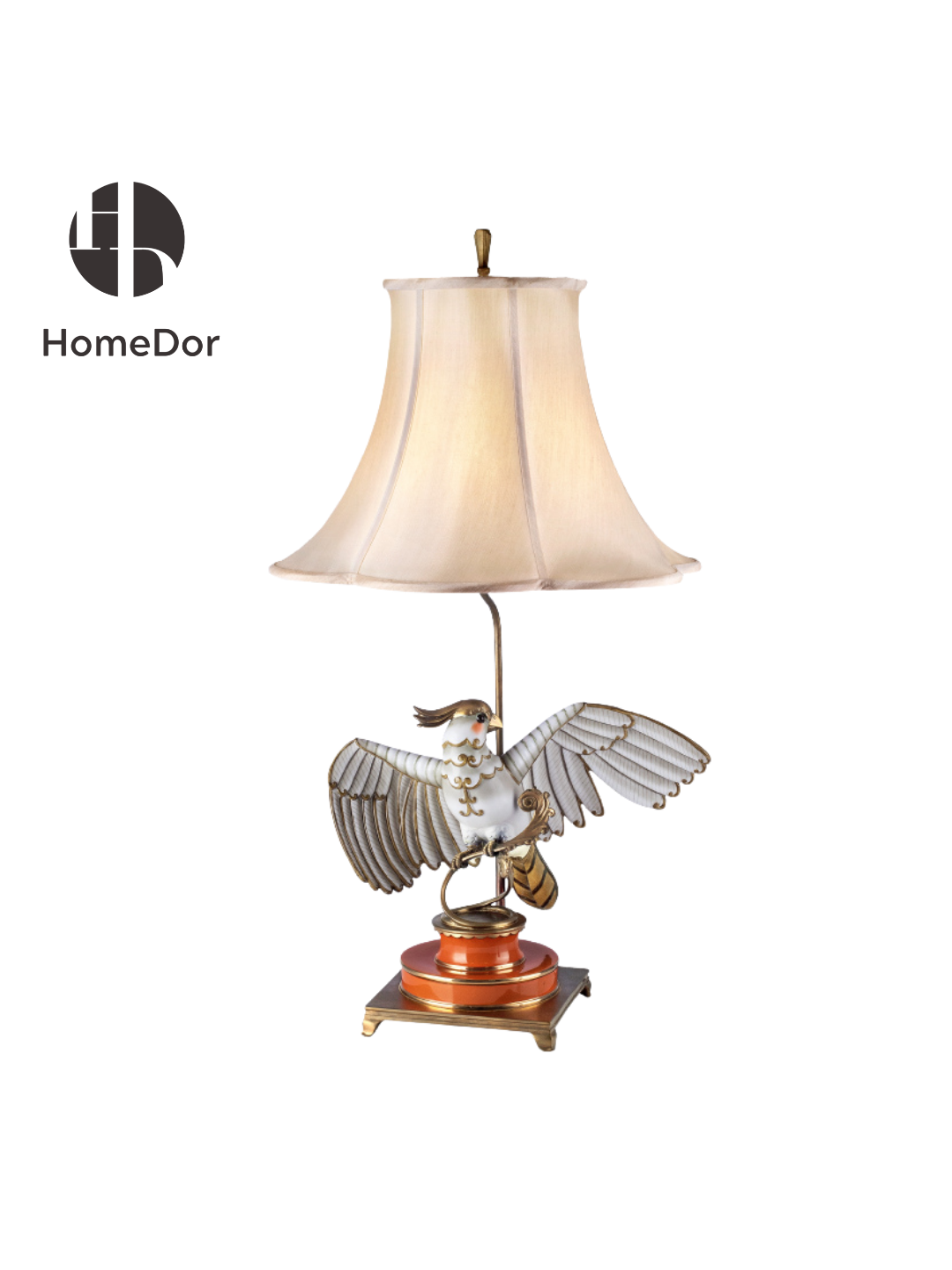 Esta lámpara de mesa con forma de cacatúa blanca es ideal para espacios eclécticos, de inspiración tropical o con un toque vintage y original.  Funciona tanto como fuente de luz como elemento decorativo. Ya sea en una mesita de noche, en una estantería del salón o en una consola de la entrada, aporta una personalidad única y un ambiente cálido a cualquier interior.