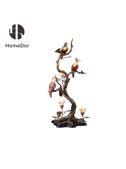 Luxury ceramics brass candle holder with classical nature-inspired design and ornate brass accents. 