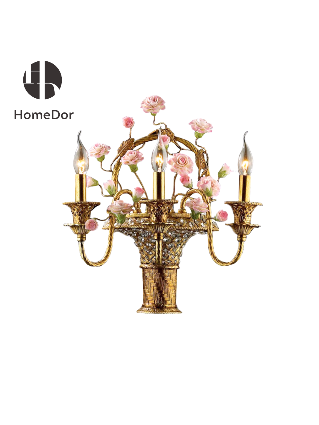 This beautiful pink floral brass wall sconce is rooted in New Spanish aesthetic influences, it acts as both a functional light source and a decorative focal point. Perfect for spaces leaning into rustic romance, classic vintage, or Mediterranean-inspired styles, this sconce turns empty walls into captivating, inviting features.