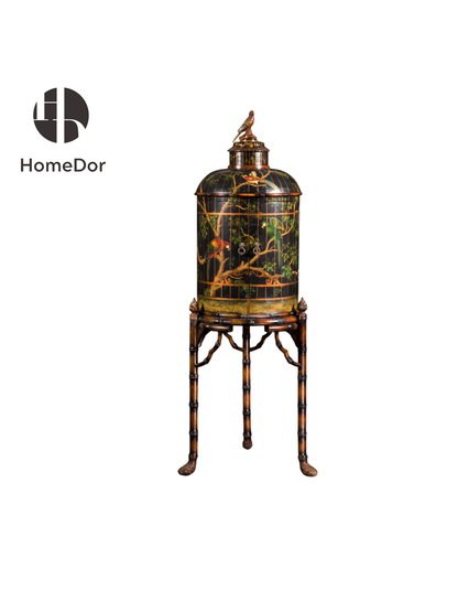 HomeDor Chinoiserie Lacquered Side Cabinet