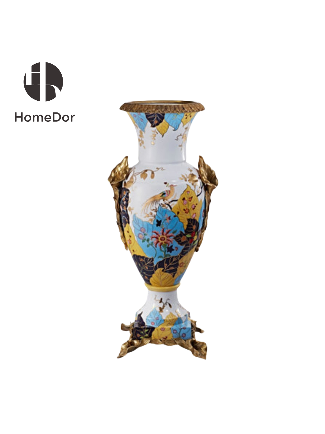 HomeDor × FH&amp;Home | Elegante porcelana con pájaros y flores esmaltadas de colores