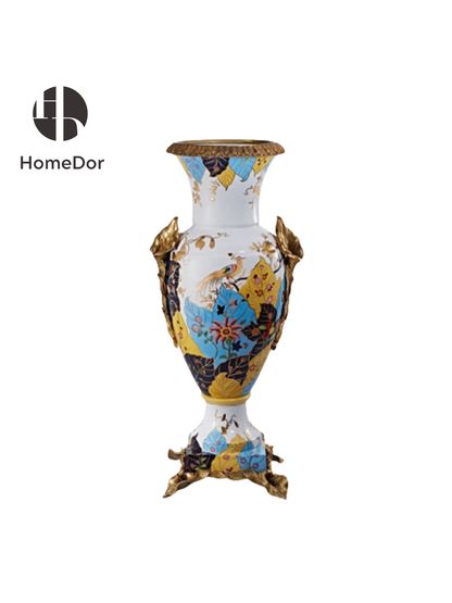 HomeDor × FH&amp;Home | Elegante porcelana con pájaros y flores esmaltadas de colores