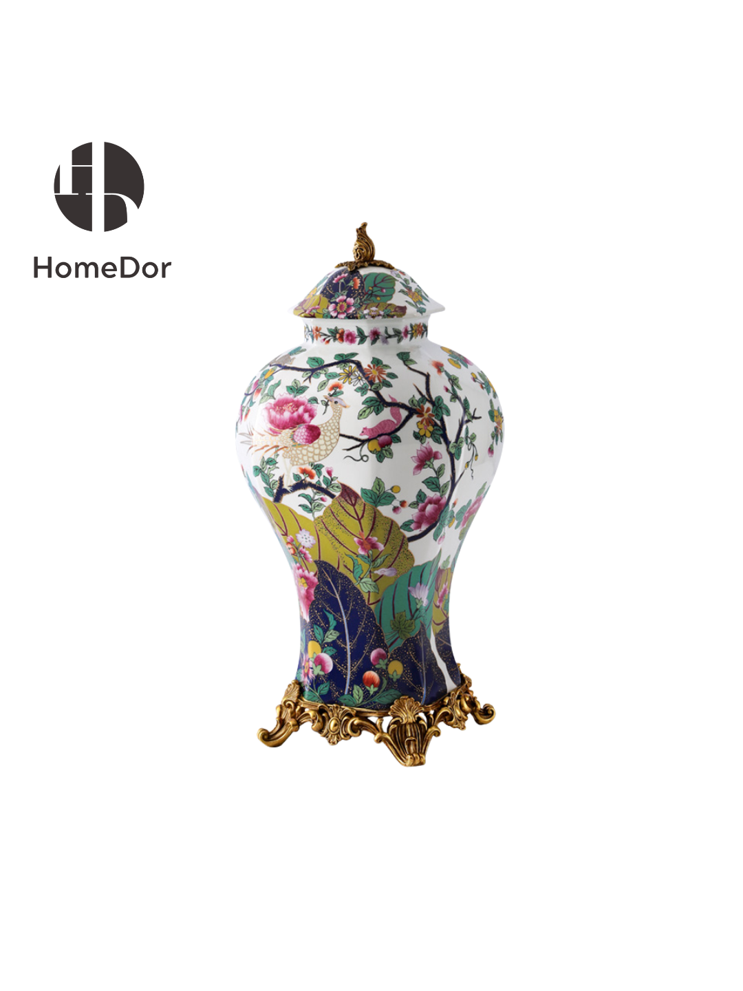 HomeDor × FH&Home | Luxe Classical Polychrome Bird-Blossom Decor Set-I