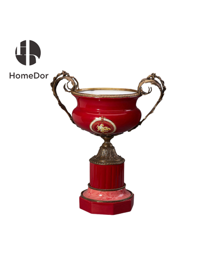 HomeDor Luxury Rococo Crimson Heraldic Decor Vessels Collection