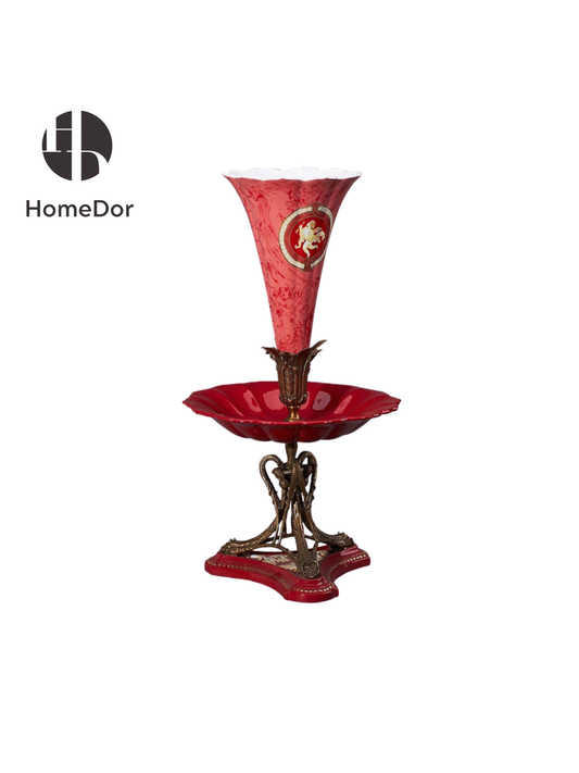HomeDor Luxury Rococo Crimson Heraldic Decor Vessels Collection