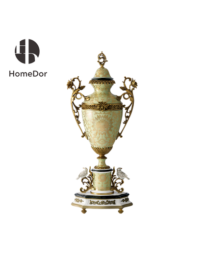 HomeDor Luxury Baroque-Inspired Floral Motif Gilded Decor Set