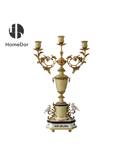 HomeDor Luxury Baroque-Inspired Floral Motif Gilded Decor Set