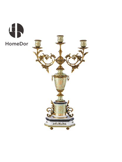 HomeDor Luxury Baroque-Inspired Floral Motif Gilded Decor Set