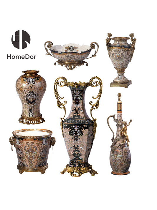 HomeDor Regal Paladin Series Neoclassical Gilded Decor Set
