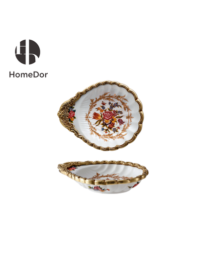HomeDor Charming Fragrant Flower Pattern Gilded Decor Set