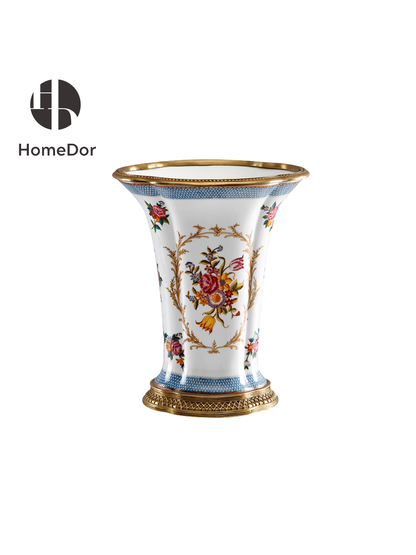 HomeDor Charming Fragrant Flower Pattern Gilded Decor Set