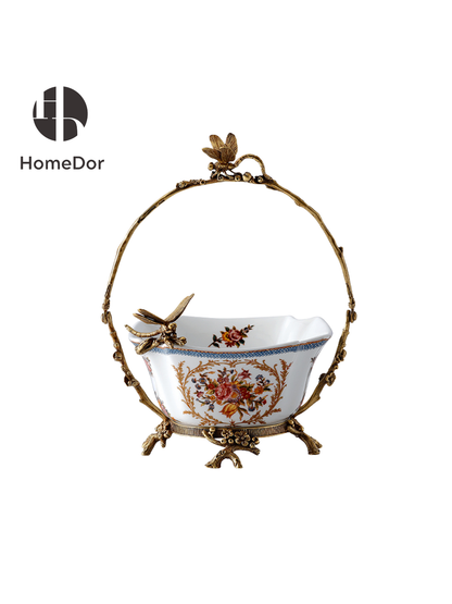 HomeDor Charming Fragrant Flower Pattern Gilded Decor Set