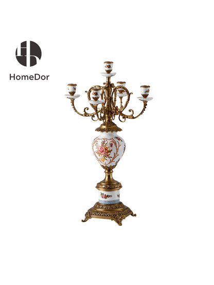 HomeDor Charming Fragrant Flower Pattern Gilded Decor Set