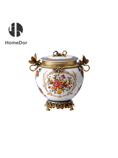 HomeDor Charming Fragrant Flower Pattern Gilded Decor Set