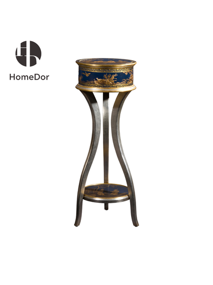 Conjunto de pedestal de tres patas con figuras chinas de la serie HomeDor Royal Blue