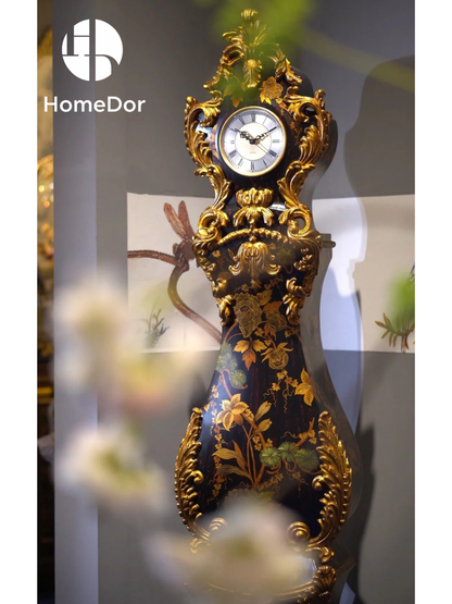 Ember Bloom Noir Series Lacquered Parquet Clock