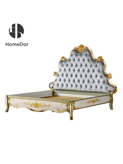 Jardin de Versailles Series Tufted Bed & Crown Canopy Set
