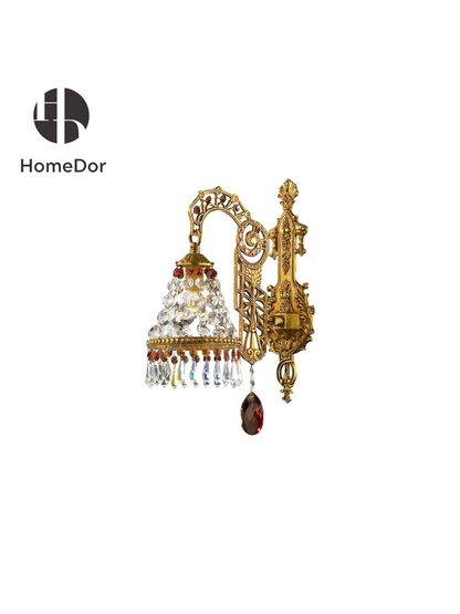 HomeDor Opulent Dual/Single Light Gold Wall Sconce