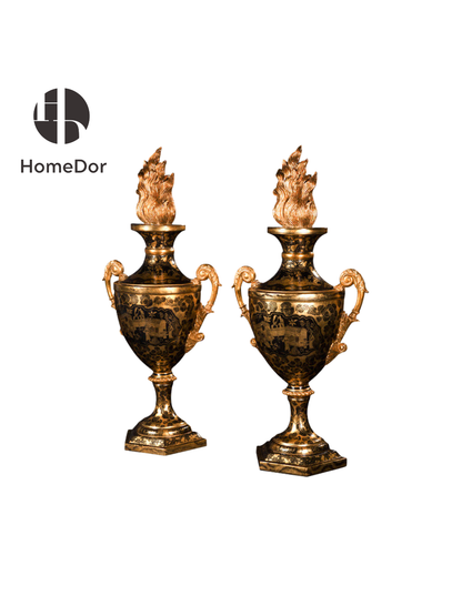 HomeDor HomeDor × FH&Home | Classic-styled Luxurious Intricate Trophy-style Wall Decor-Wall Decor-1 Pair/L43cm × W15cm × H91cm-
