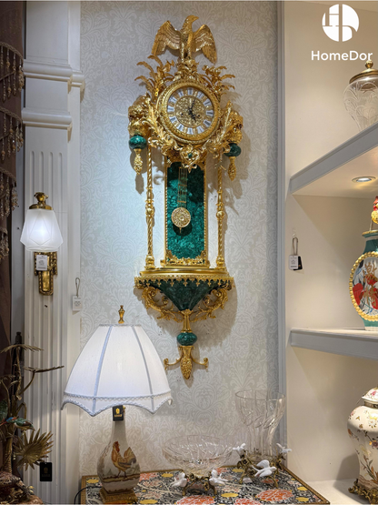 HomeDor Rococo Malachite/Lapis Lazuli Wall Clock