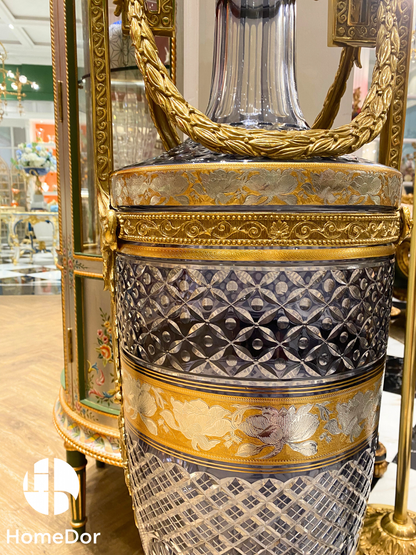 French Palace Monumental Cut Glass Floor Vase
