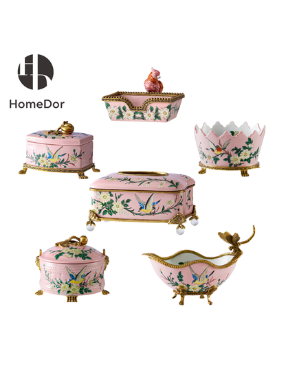Romantic Pink Songbird Garden Decorative Ensemble