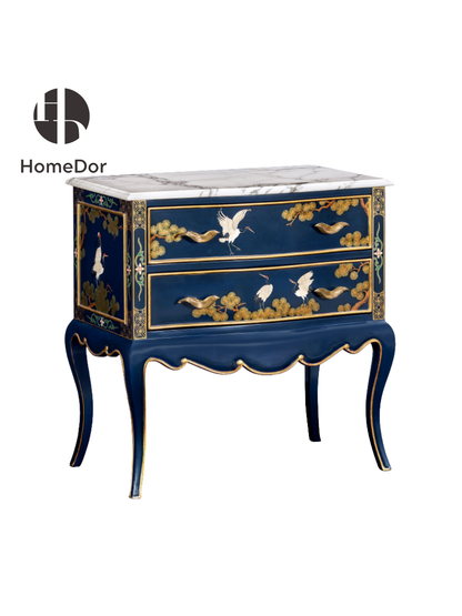 HomeDor × FH&Home | Luxury Chinoiserie Hand-Painted Crane & Pine Dresser