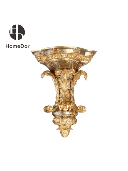 HomeDor HomeDor × FH&Home | European Classical Style Wall Decor with Relief Motifs-Champagne: L44cm × W22cm × H56cm-
