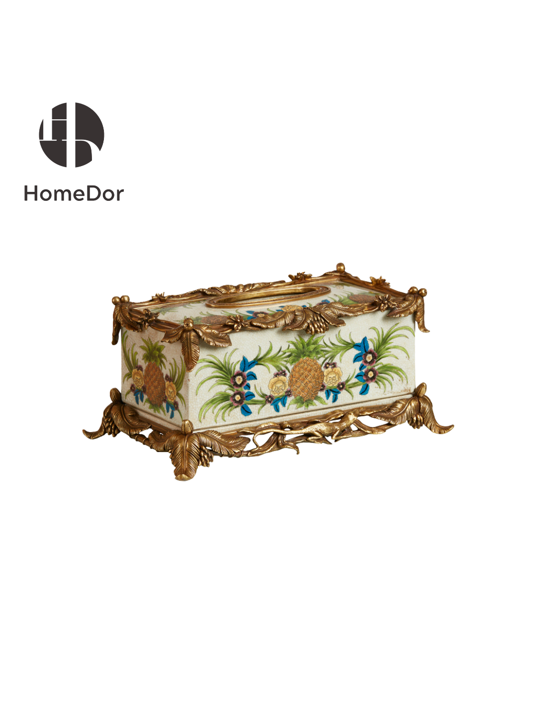 HomeDor × FH&Home | Tropical Rainforest Pineapple Hand-Painted Tabletop Decor Set