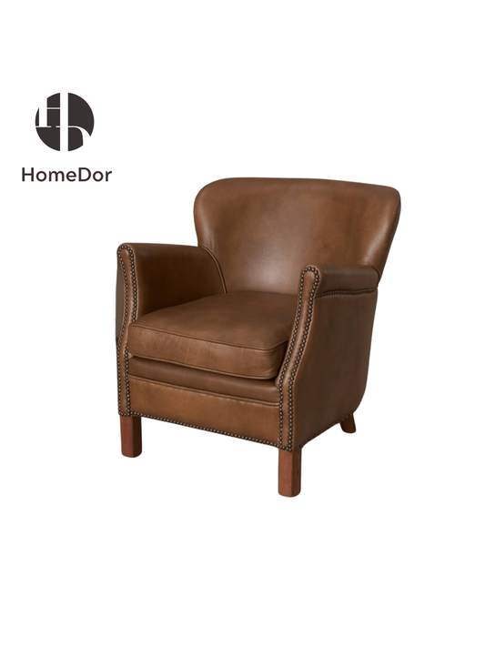 Vintage Baroque Inspired Leather Comfortable Leisure Lounge Chair