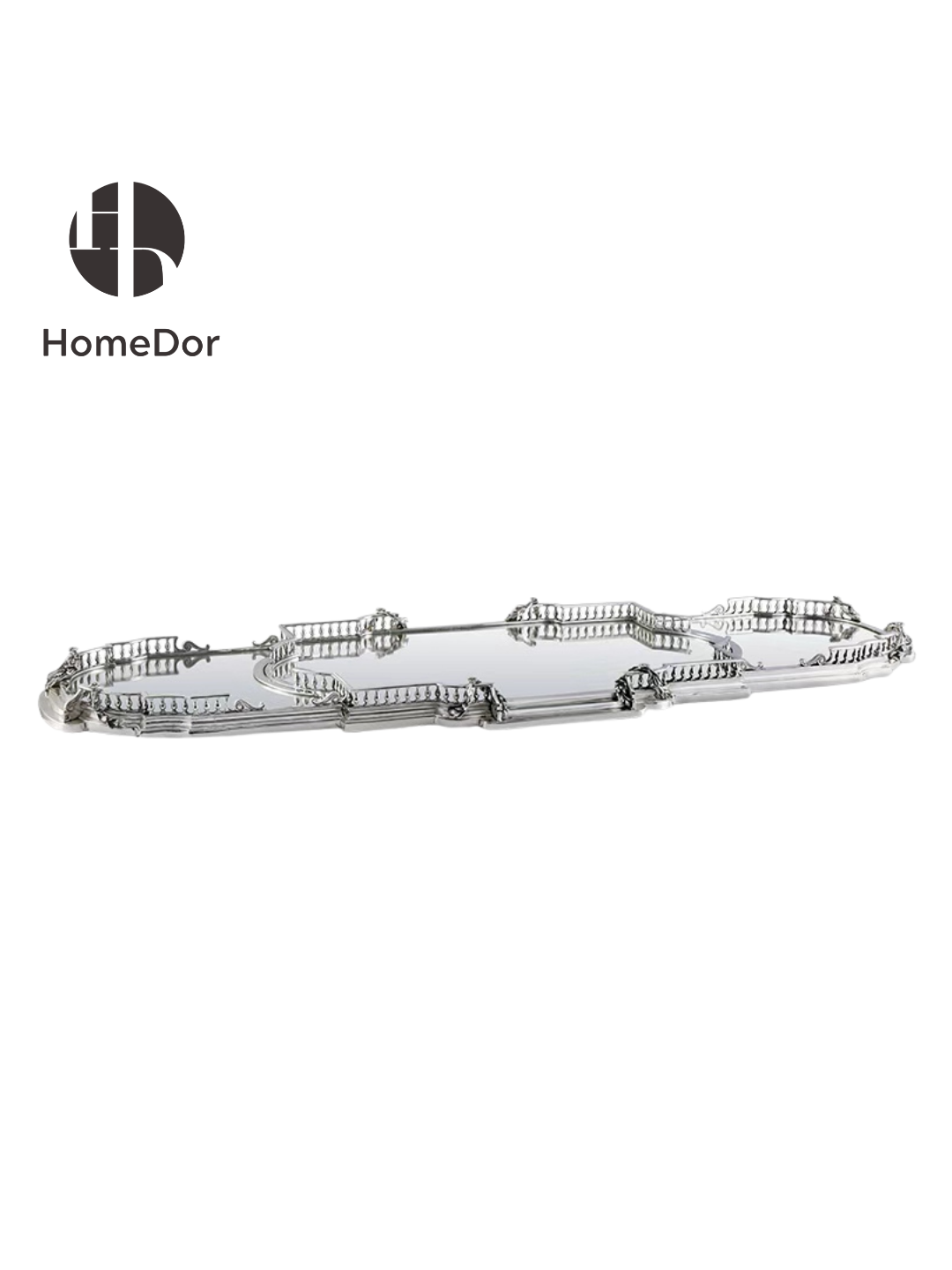 HomeDor × FH&Home | Luxury Silver-Plated Copper Mirror Tray