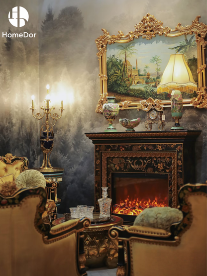 HomeDor × FH&Home | Luxury Baroque Carved Frame Exotic Landscape Wall Decor