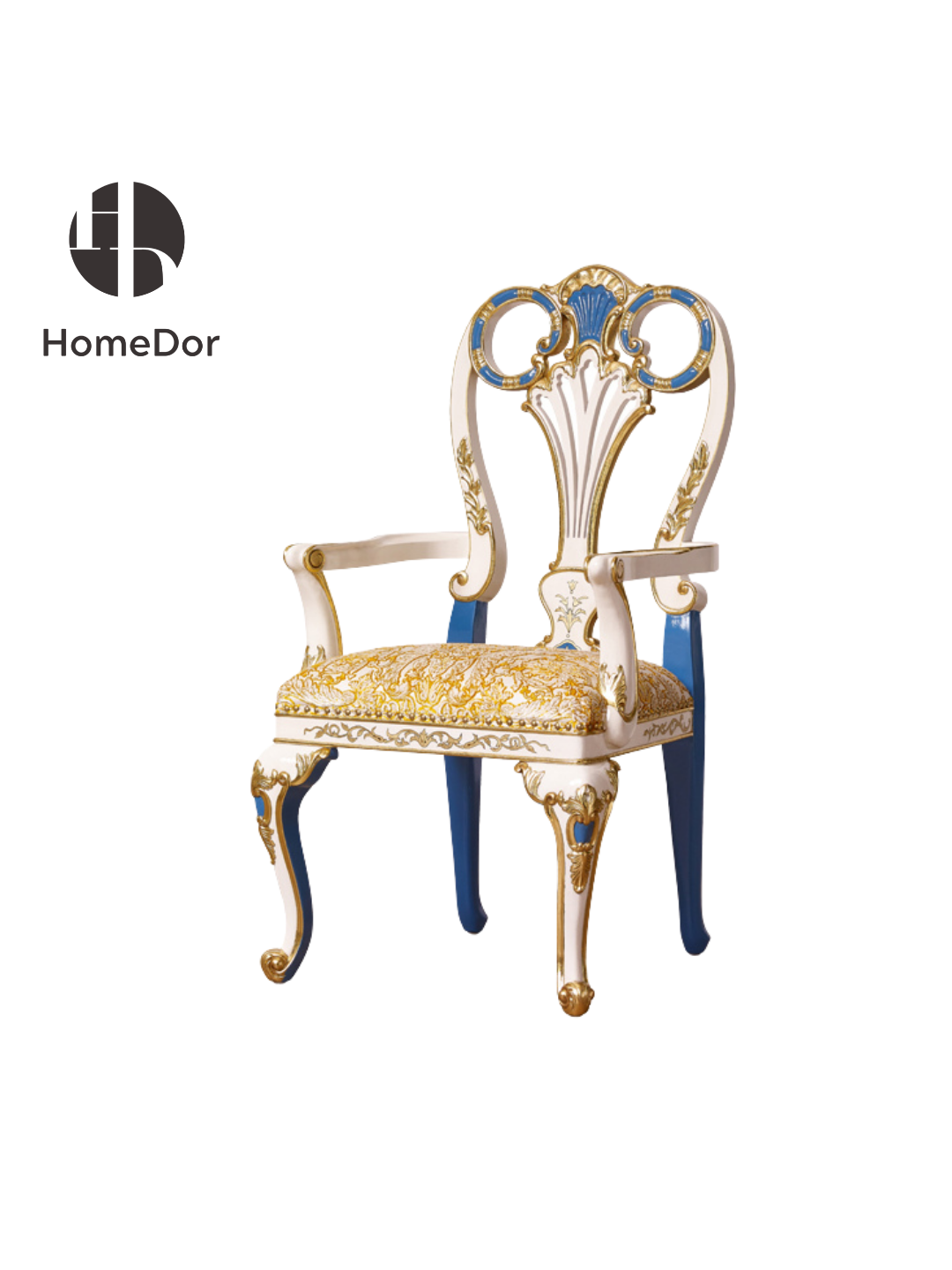 HomeDor × FH&Home | Luxury Ornate Baroque Upholstered Writing Chair