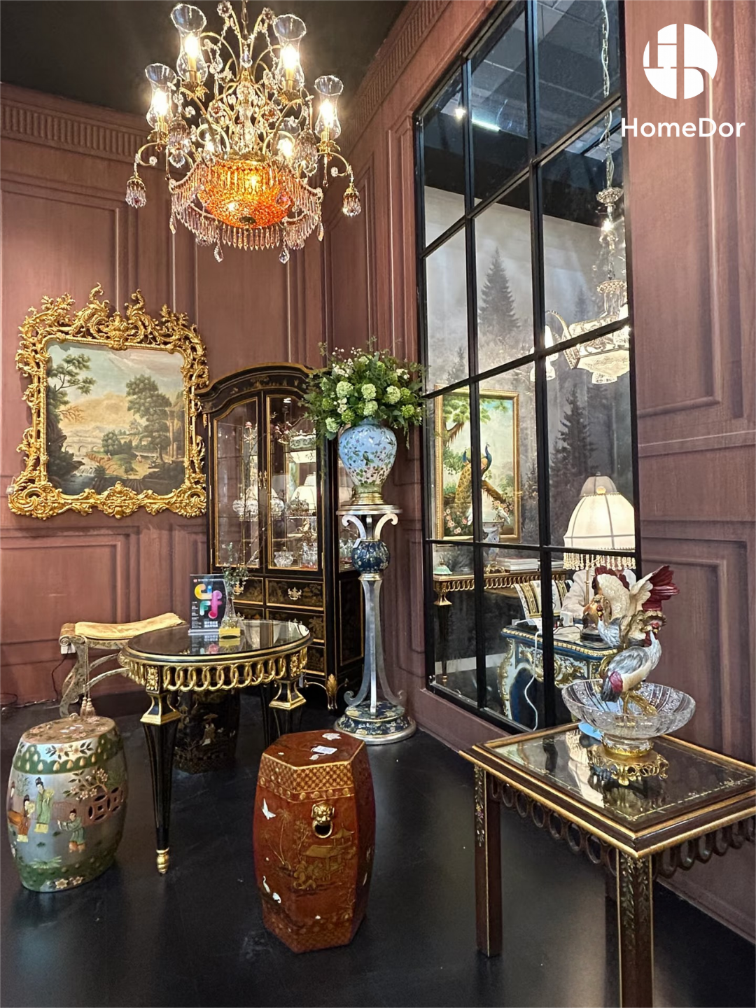 HomeDor × FH&Home | Baroque Intricate Carved Gold Frame Scenic Wall Decor