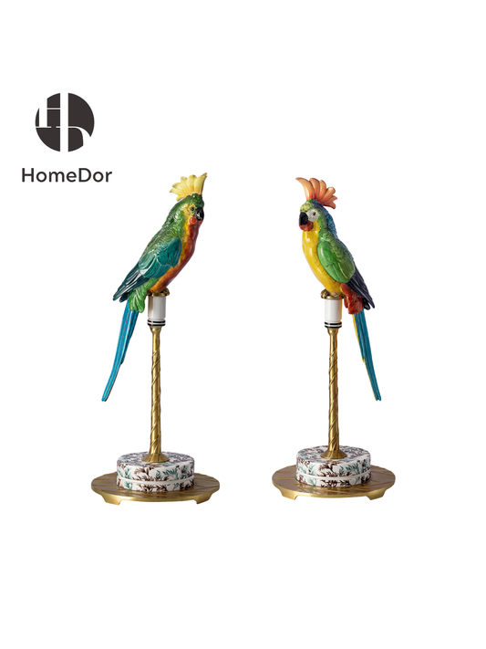 HomeDor × FH&Home | Vibrant Long-Tailed Parrot Decor Set